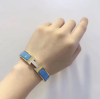 [⭐Reverie Jewels]H CLOUD BLUE BRACELET GOLD DIAMOND