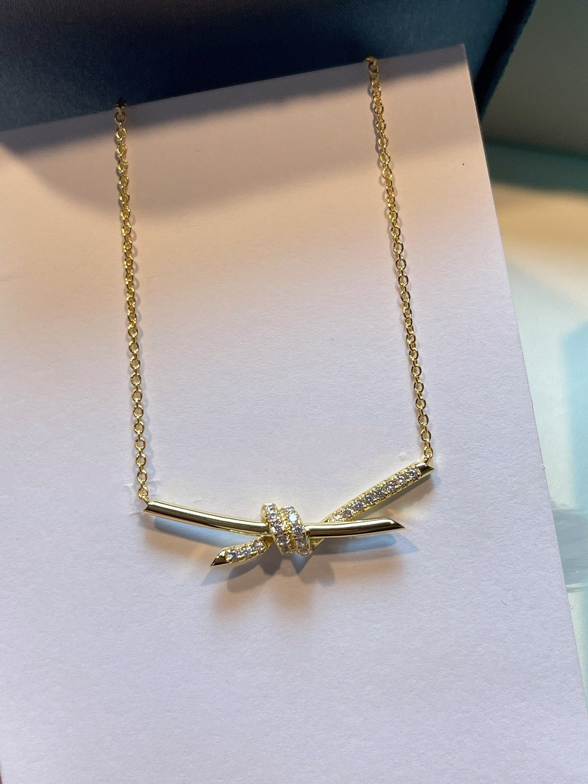 [Reverie Jewels]KNOT NECKLACE GOLD DIAMONDS