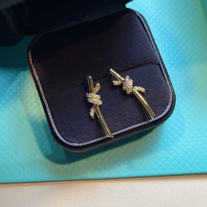 [Reverie Jewels]KNOT EARRINGS GOLD DIAMOND