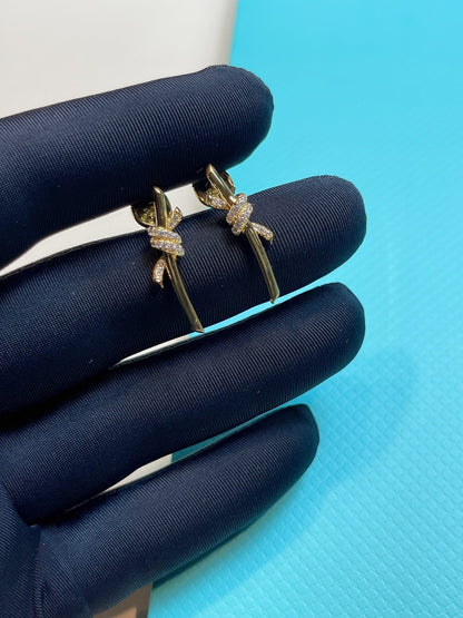 [Reverie Jewels]KNOT EARRINGS GOLD DIAMOND