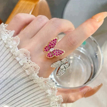 [⭐Reverie Jewels]TWIN BUTTERFLY DIAMOND RING