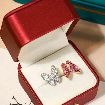 [⭐Reverie Jewels]TWIN BUTTERFLY DIAMOND RING