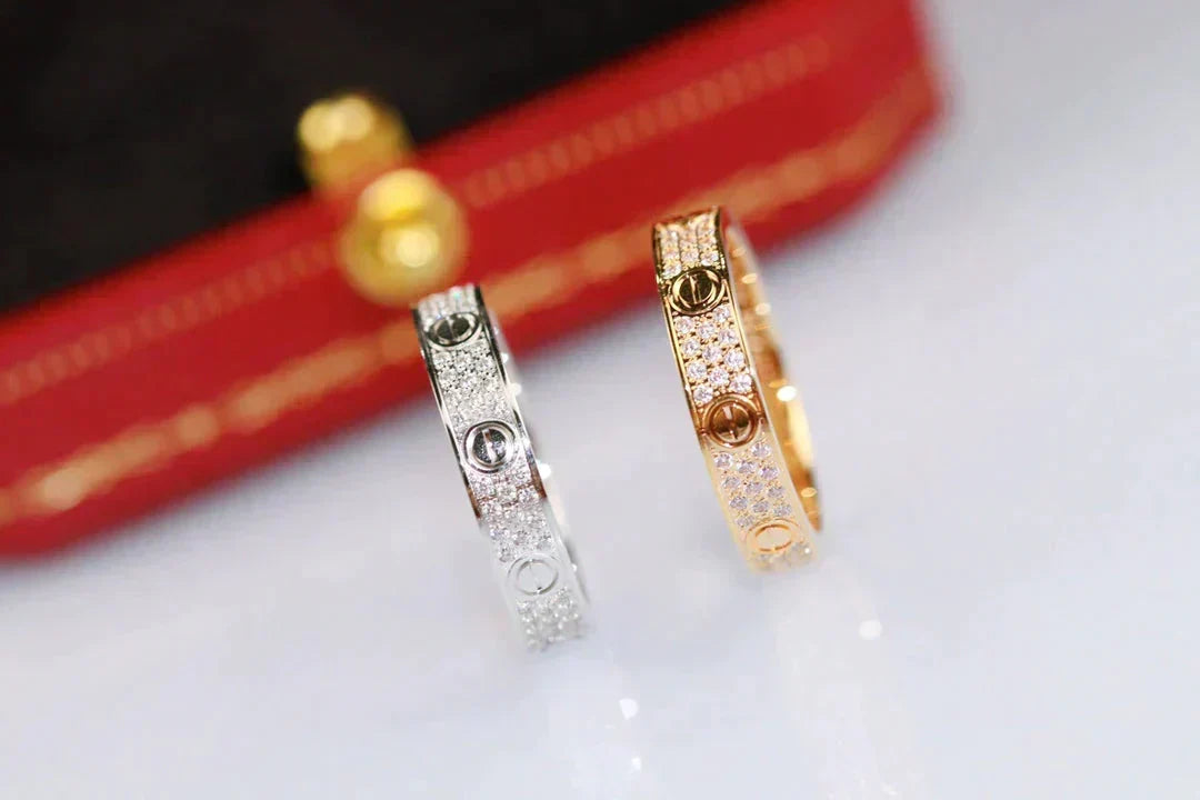[⭐Reverie Jewels]LOVE RING 3.6MM DIAMOND PAVED