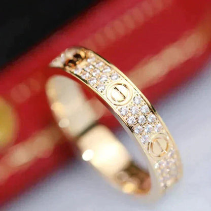 [⭐Reverie Jewels]LOVE RING 3.6MM DIAMOND PAVED