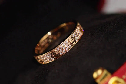 [⭐Reverie Jewels]LOVE RING 3.6MM DIAMOND PAVED