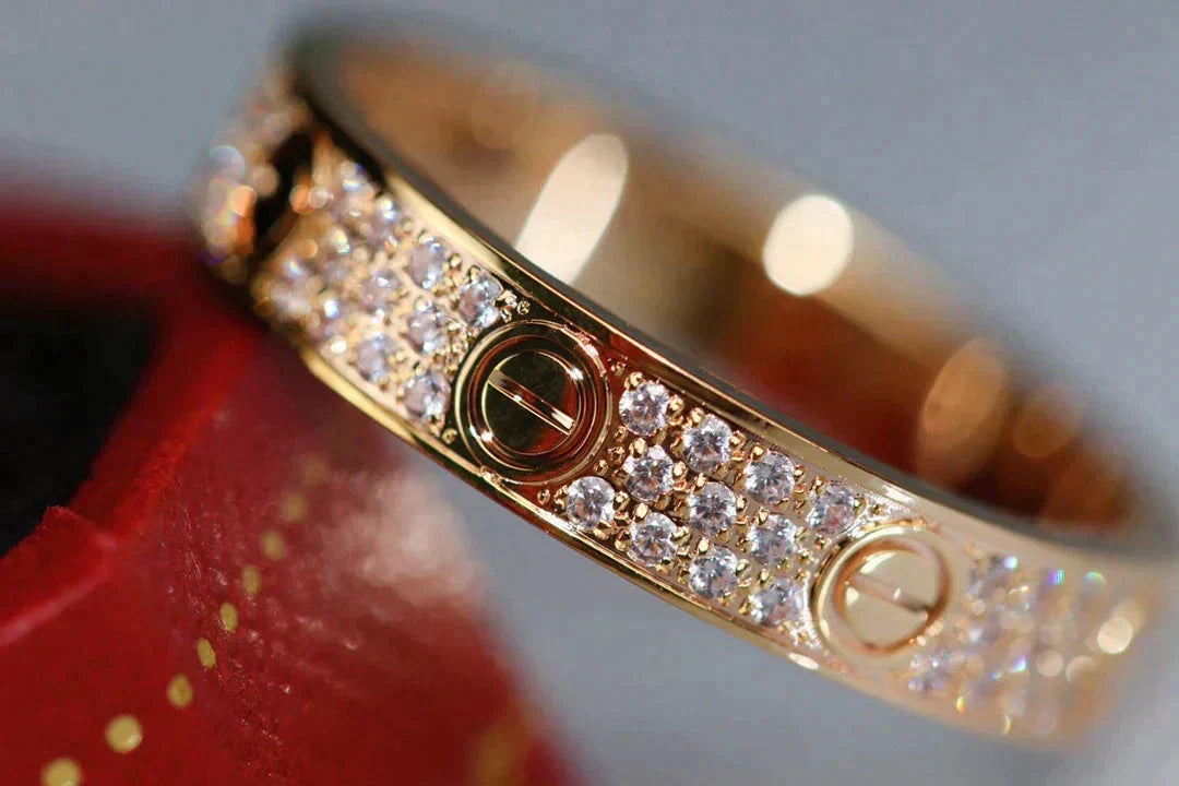 [⭐Reverie Jewels]LOVE RING 3.6MM DIAMOND PAVED