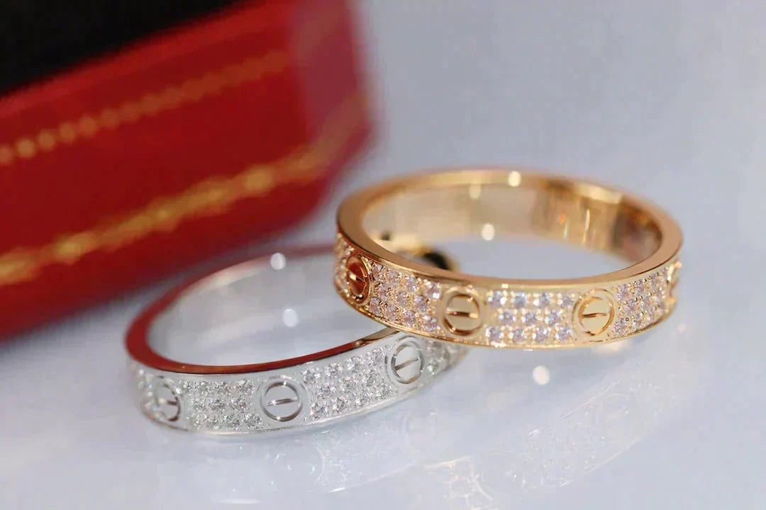 [⭐Reverie Jewels]LOVE RING 3.6MM DIAMOND PAVED