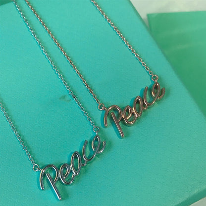 [Reverie Jewels]PEACE TEXT PEDANT NECKLACE