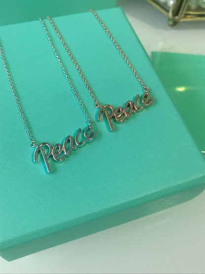 [Reverie Jewels]PEACE TEXT PEDANT NECKLACE