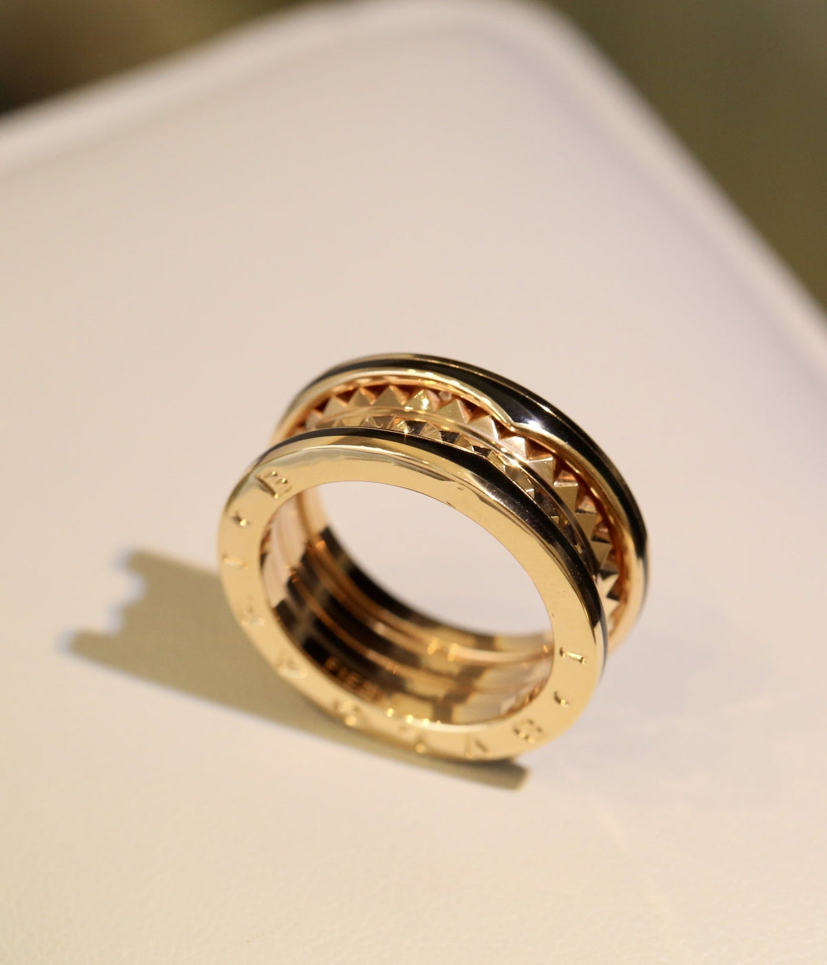 [⭐Reverie Jewels]ZERO 1 PINK GOLD BLACK CERAMIC RING