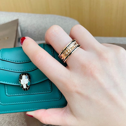 [⭐Reverie Jewels]ZERO 1 PINK GOLD BLACK CERAMIC RING