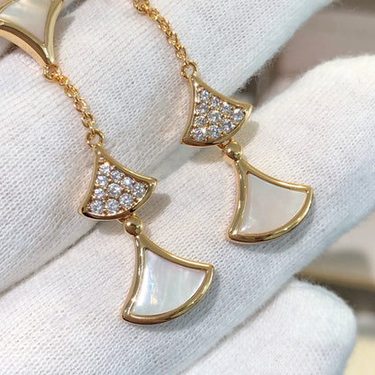 [⭐Reverie Jewels]DREAM EARRINGS 3 MOTIFS DIAMOND MOP PINK GOLD