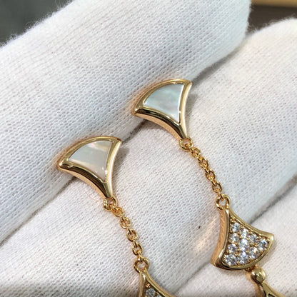 [⭐Reverie Jewels]DREAM EARRINGS 3 MOTIFS DIAMOND MOP PINK GOLD