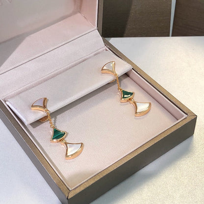 [⭐Reverie Jewels]DREAM EARRINGS 3 MOTIFS MALACHITE MOP PINK GOLD