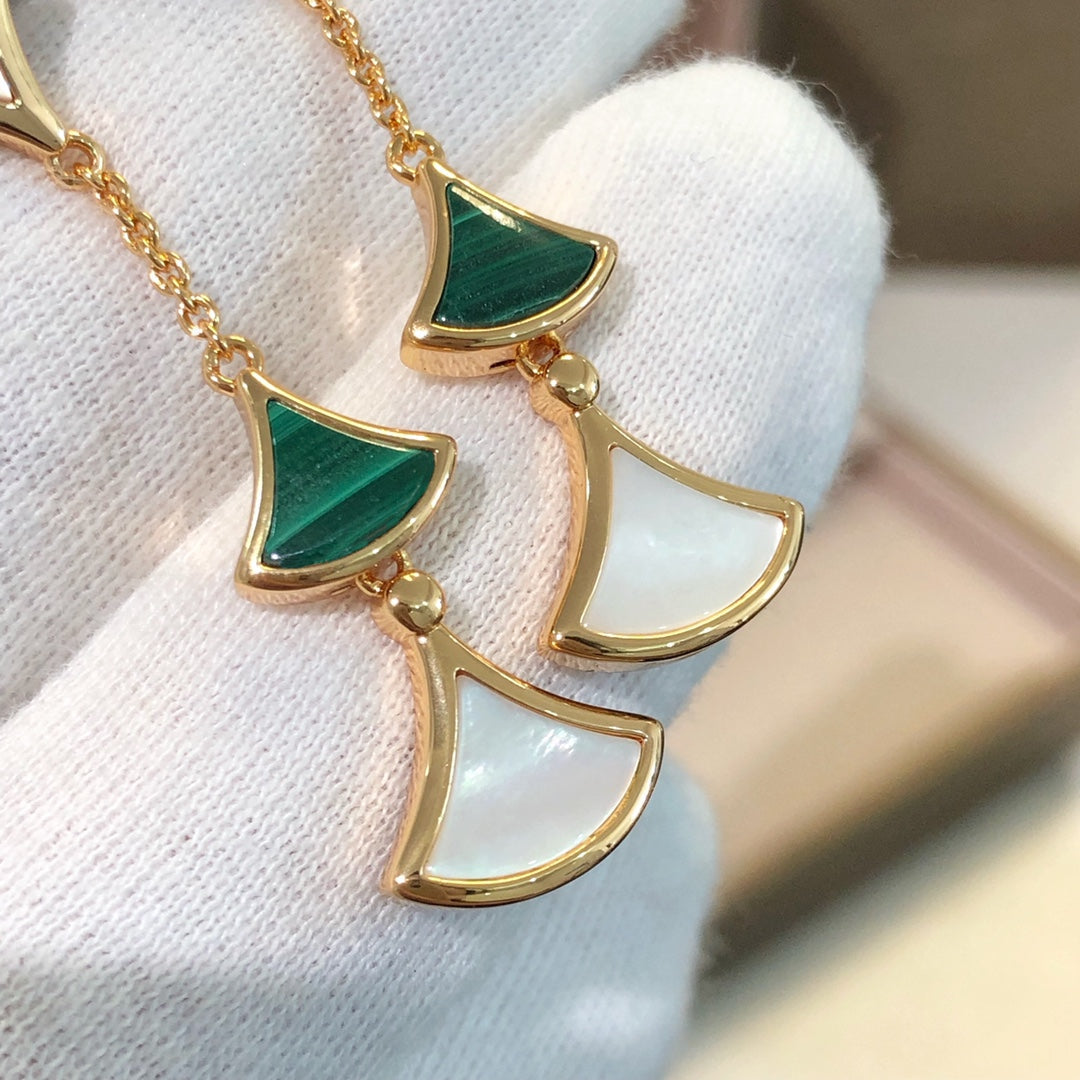 [⭐Reverie Jewels]DREAM EARRINGS 3 MOTIFS MALACHITE MOP PINK GOLD