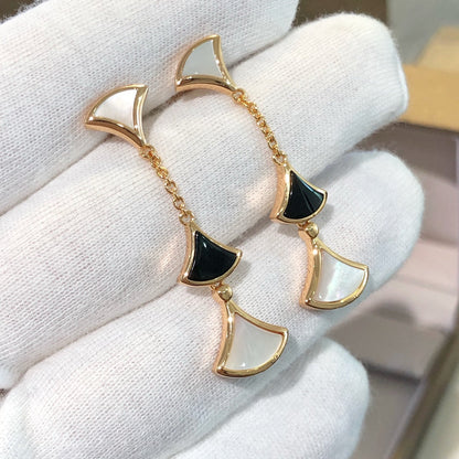 [⭐Reverie Jewels]DREAM EARRINGS 3 MOTIFS ONYX MOP PINK GOLD