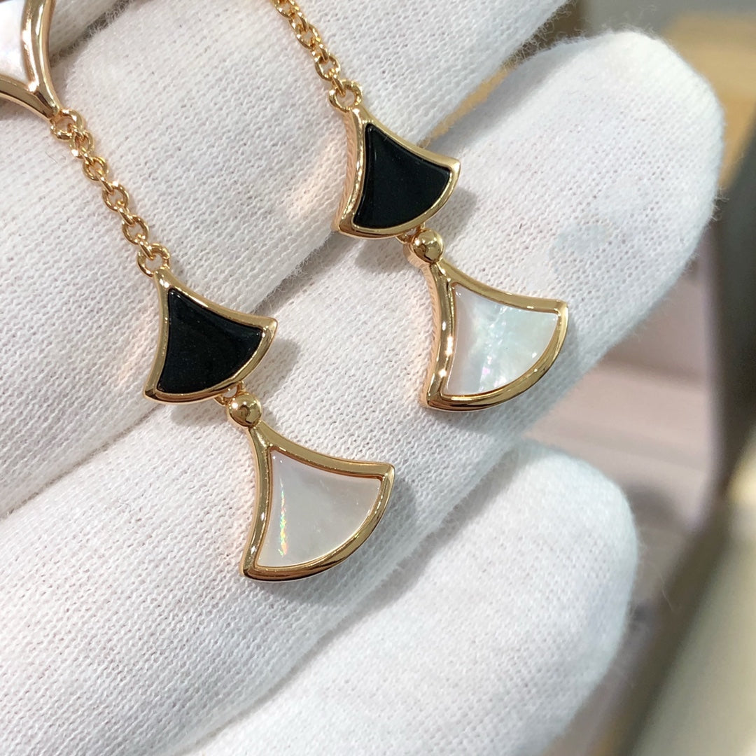 [⭐Reverie Jewels]DREAM EARRINGS 3 MOTIFS ONYX MOP PINK GOLD