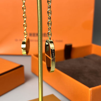 [⭐Reverie Jewels]CHAINE VERSO BLACK CERAMIC EARRINGS