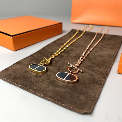 [⭐Reverie Jewels]CHAINE VERSO BLACK CERAMIC NECKLACE