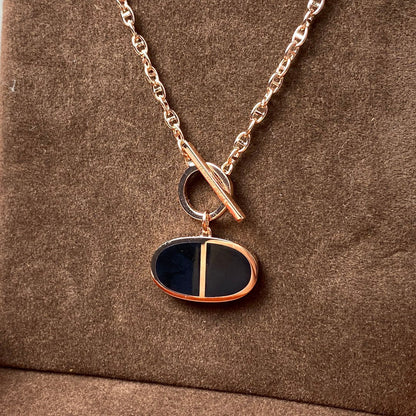 [⭐Reverie Jewels]CHAINE VERSO BLACK CERAMIC NECKLACE