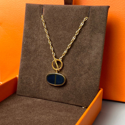 [⭐Reverie Jewels]CHAINE VERSO BLACK CERAMIC NECKLACE