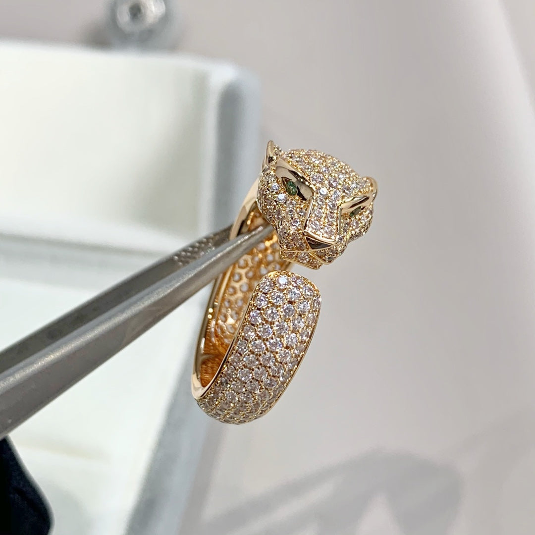 [⭐Reverie Jewels]PANTHERE PINK GOLD DIAMOND RING