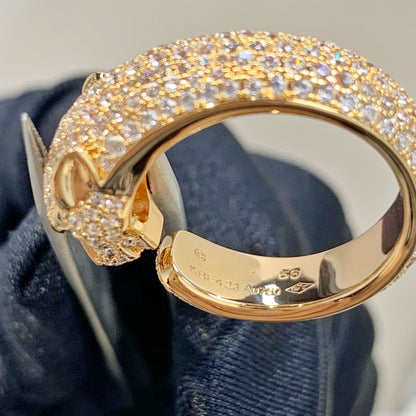 [⭐Reverie Jewels]PANTHERE PINK GOLD DIAMOND RING