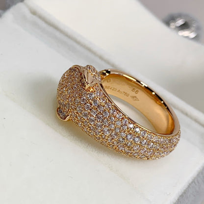 [⭐Reverie Jewels]PANTHERE PINK GOLD DIAMOND RING