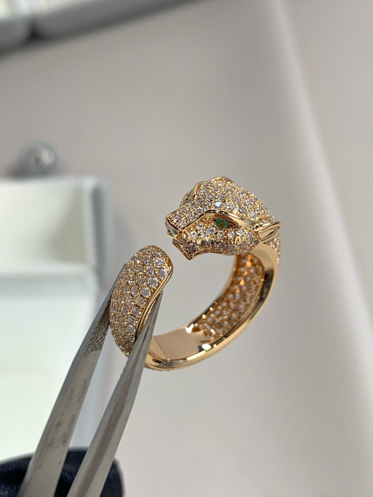 [⭐Reverie Jewels]PANTHERE PINK GOLD DIAMOND RING