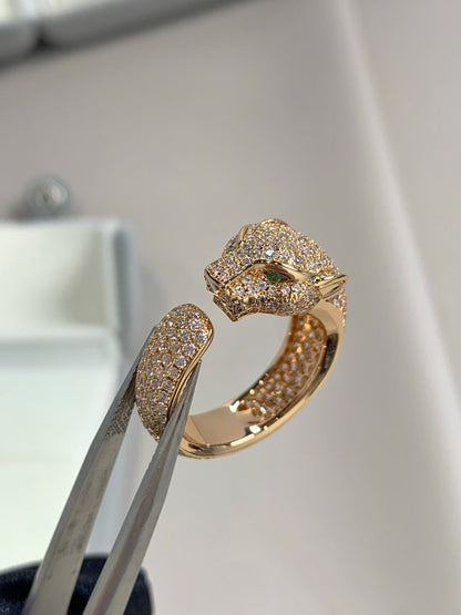 [⭐Reverie Jewels]PANTHERE PINK GOLD DIAMOND RING