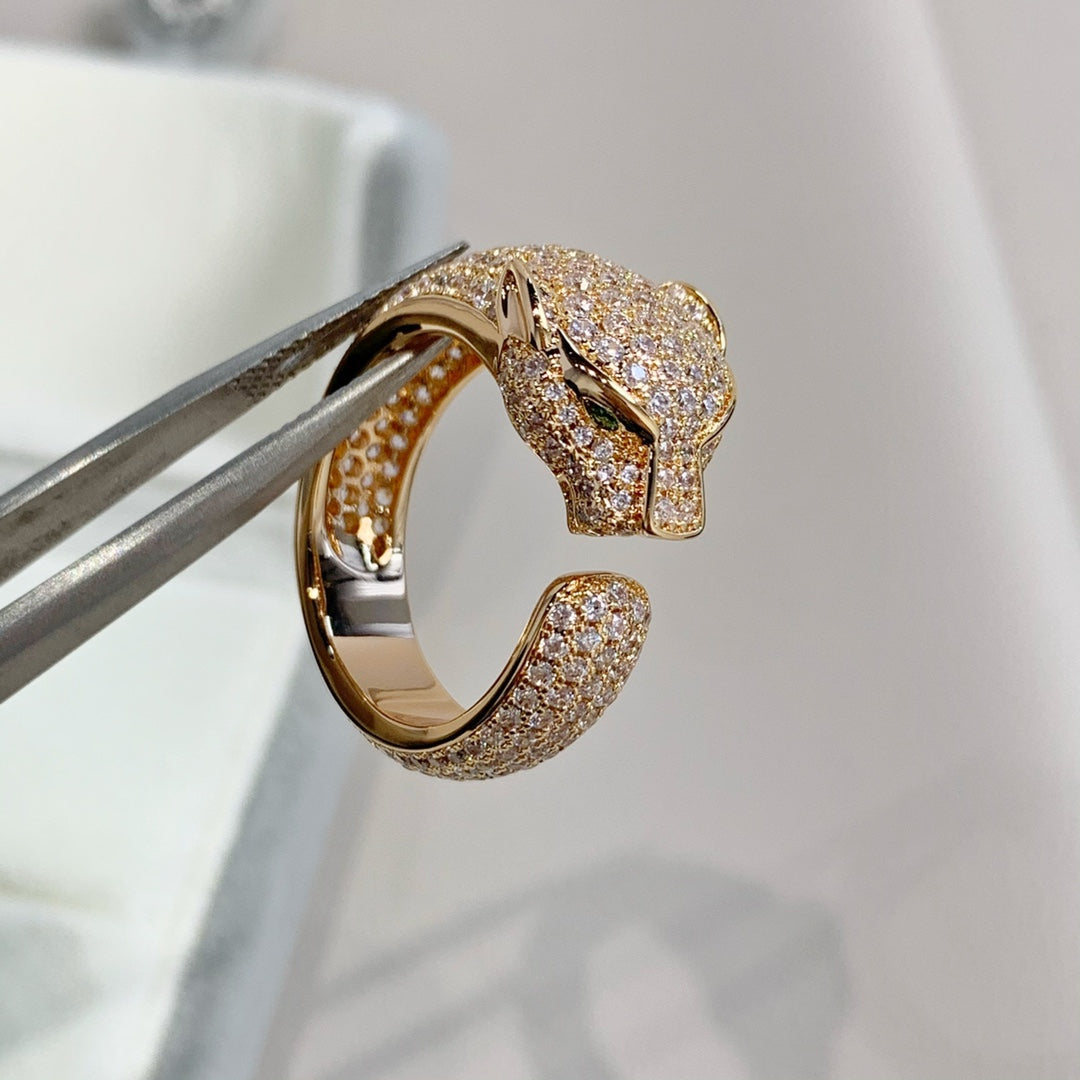 [⭐Reverie Jewels]PANTHERE PINK GOLD DIAMOND RING
