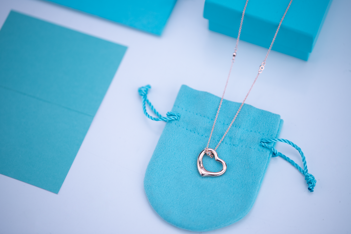 [Reverie Jewels]OPEN HEART PEDANT PINK GOLD NECKLACE