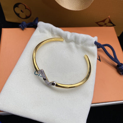 [⭐Reverie Jewels]VOLTE UPSITE DOWN DIAMOND GOLD OPEN BRACELET