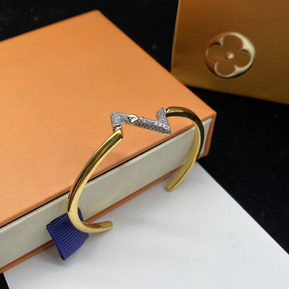 [⭐Reverie Jewels]VOLTE UPSITE DOWN DIAMOND GOLD OPEN BRACELET