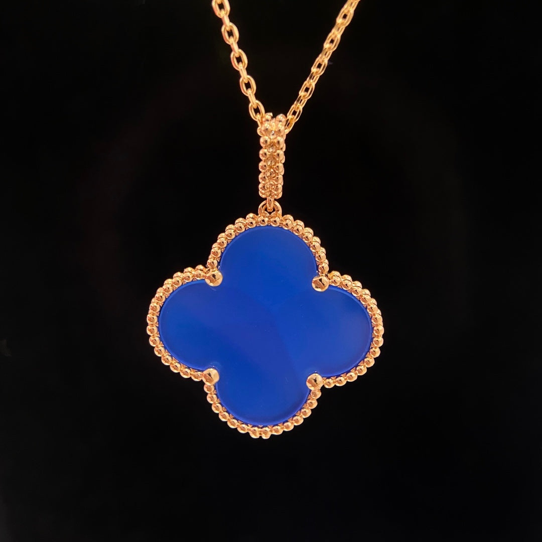 [⭐Reverie Jewels]CLOVER 25MM NECKLACE TURQUOISE ROSE GOLD