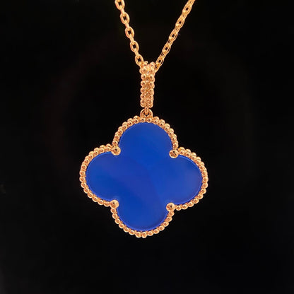 [⭐Reverie Jewels]CLOVER 25MM NECKLACE TURQUOISE ROSE GOLD