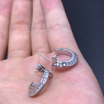 [Reverie Jewels]T HOOP DIAMOND EARRINGS