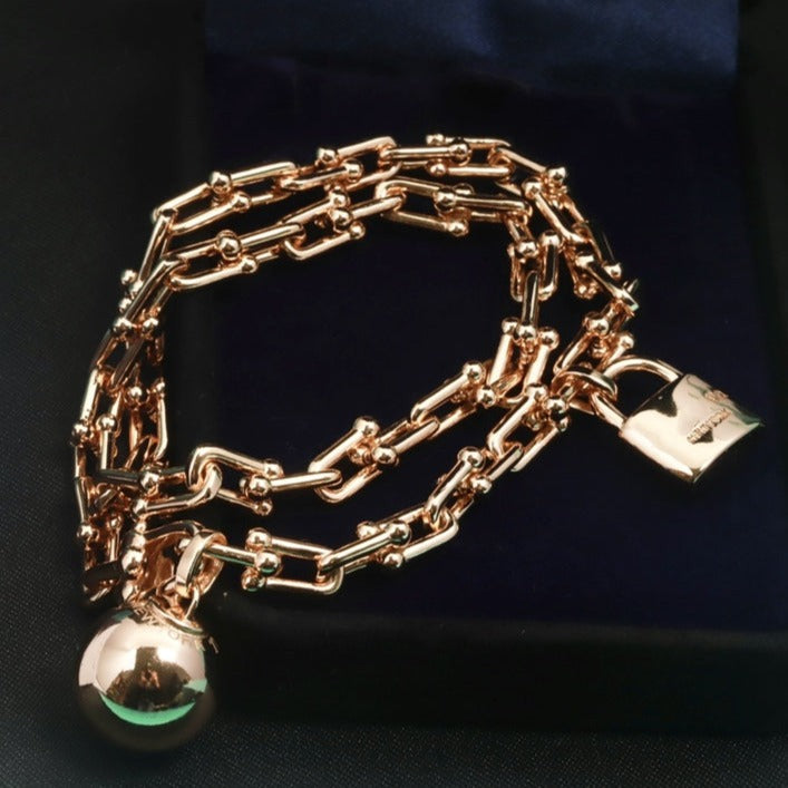 [Reverie Jewels]HARDWEAR WRAP PINK GOLD BRACELET