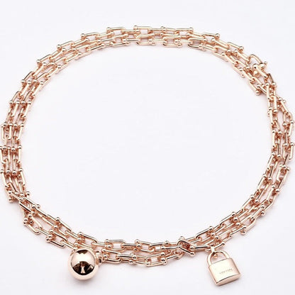 [Reverie Jewels]HARDWEAR PINK GOLD WRAP NECKLACE