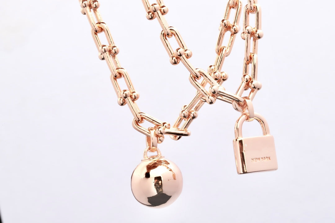 [Reverie Jewels]HARDWEAR PINK GOLD WRAP NECKLACE