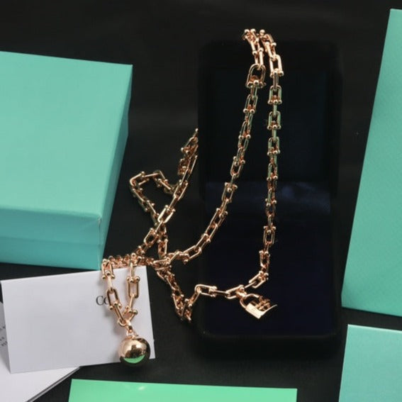 [Reverie Jewels]HARDWEAR PINK GOLD WRAP NECKLACE