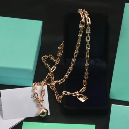 [Reverie Jewels]HARDWEAR PINK GOLD WRAP NECKLACE