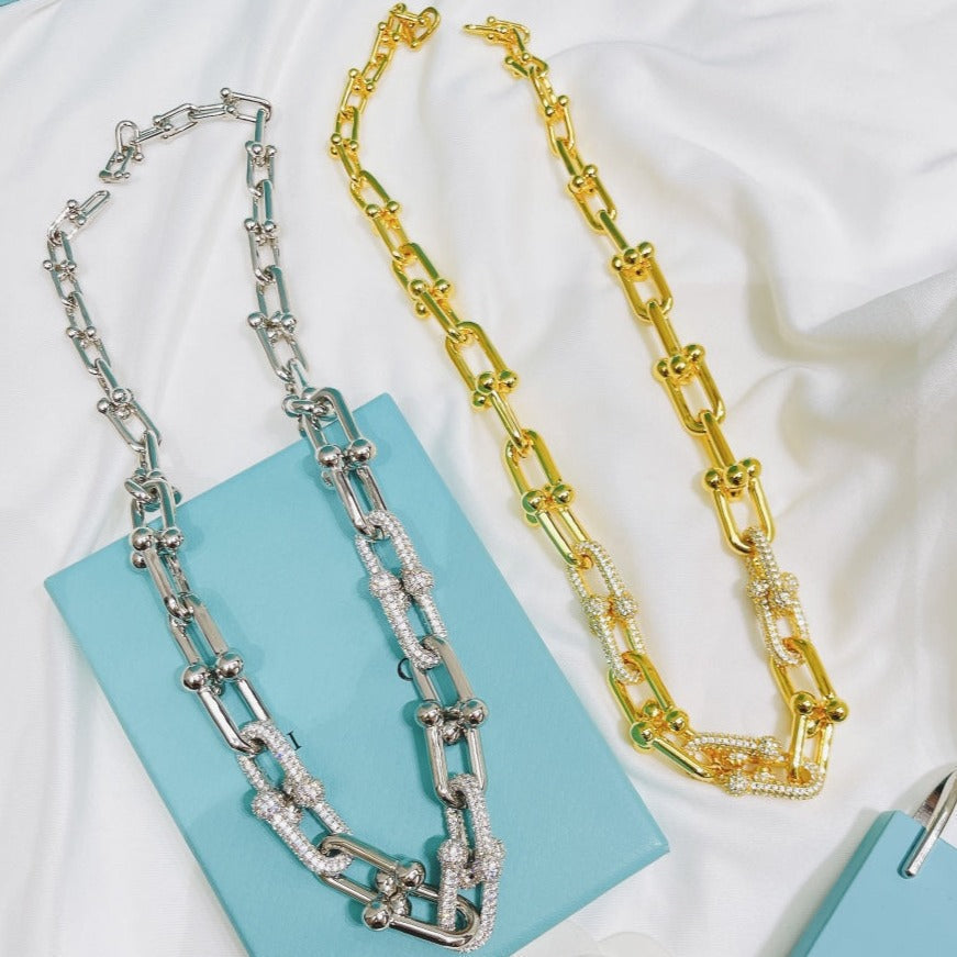 [Reverie Jewels]HARDWEAR NECKLACE DIAMOND PAVED
