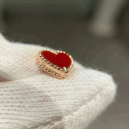 [⭐Reverie Jewels]HEART CARNELIAN STUD EARRINGS