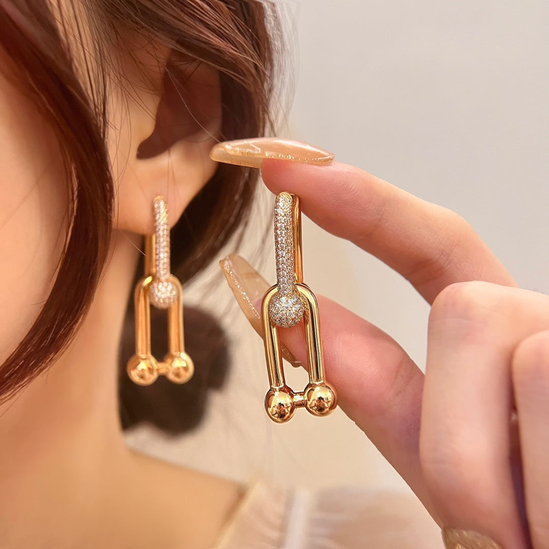[Reverie Jewels]HARDWEAR DROP DIAMONDS EARRINGS