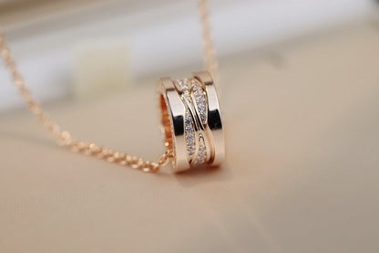 [⭐Reverie Jewels]ZERO 1 PINK GOLD DIAMOND NECKLACE