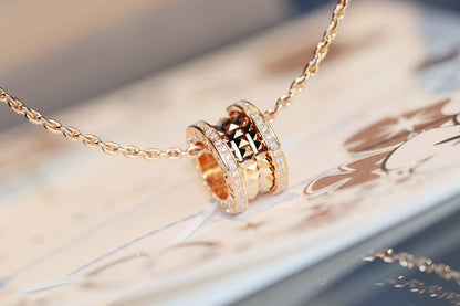 [⭐Reverie Jewels]ZERO 1 ROCK PEDANT PINK GOLD NECKLACE