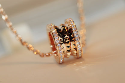 [⭐Reverie Jewels]ZERO 1 ROCK PEDANT PINK GOLD NECKLACE