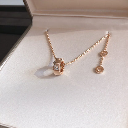 [⭐Reverie Jewels]SERPENTI PEDANT DIAMOND PINK GOLD NECKLACE