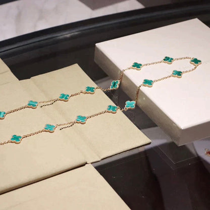 [⭐Reverie Jewels]CLOVER 20 MOTIFS MALACHITE GOLD
